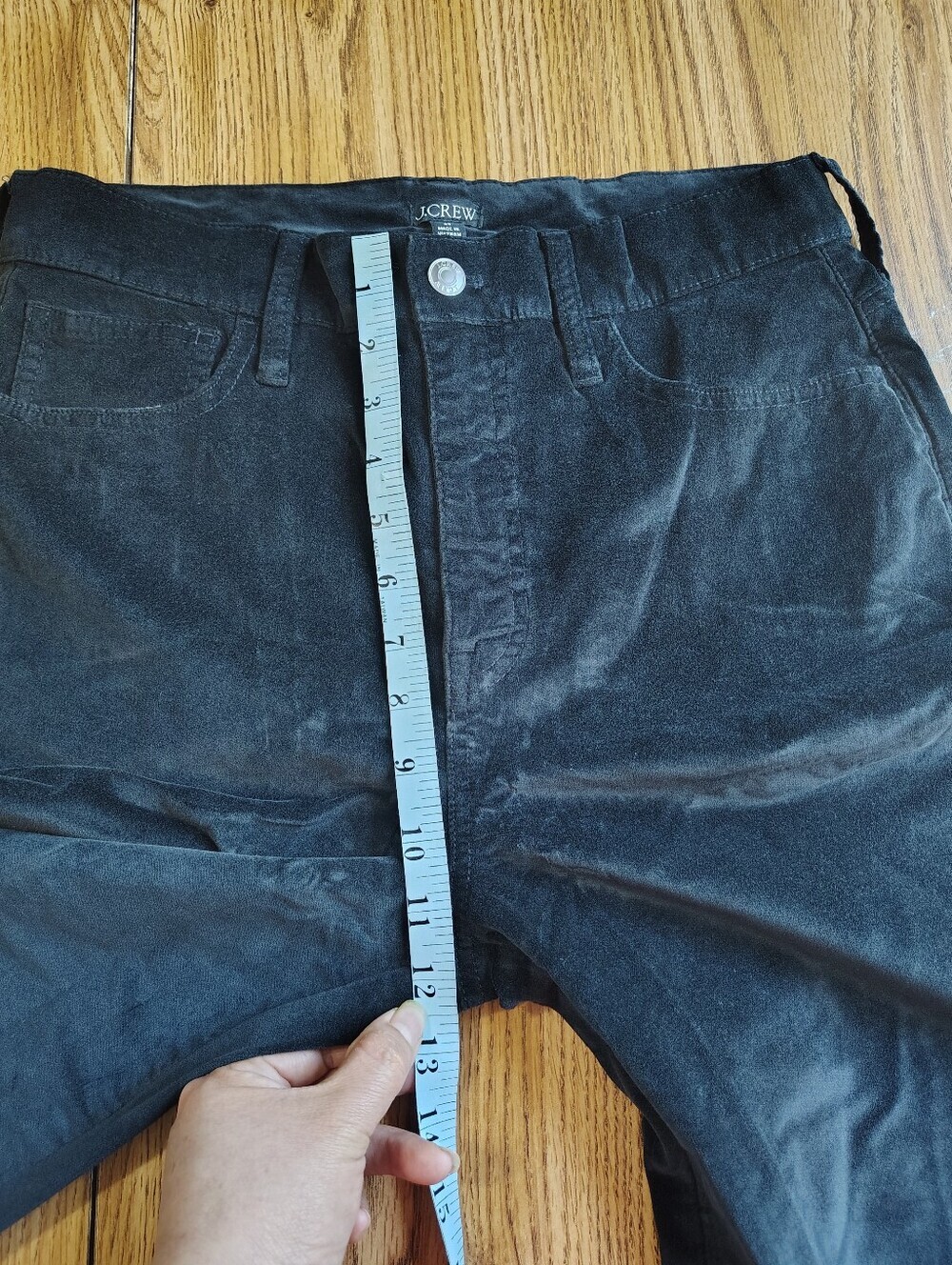 J.Crew women's Wide Leg Velvet High Rise Full Length pants Cotton Stretch sz 28 - Picture 14 of 17